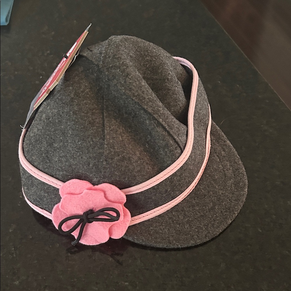 Kids Gray Hat with Pink Flower by stormy kromer